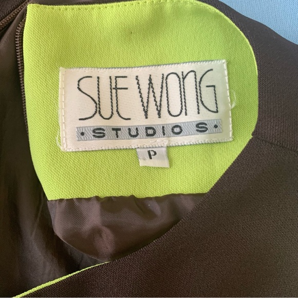 90s Sue Wong Color Block Mini Dress 60s Mod Gogo XS S - Picture 7 of 10